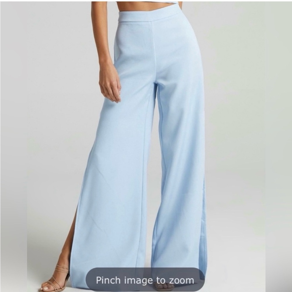 Showpo blue side slit pants